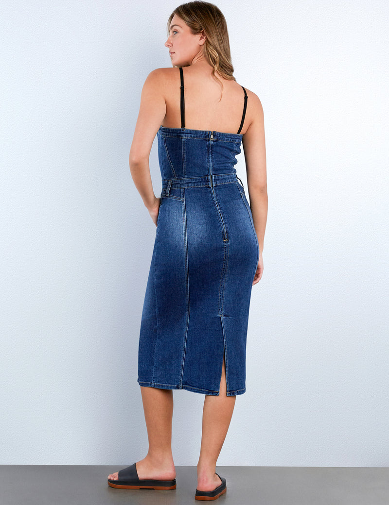 Retro Denim Corset Dress
