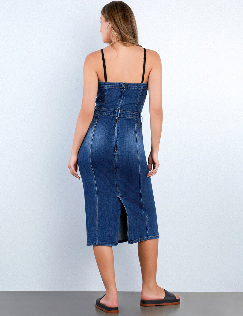 Retro Denim Corset Dress