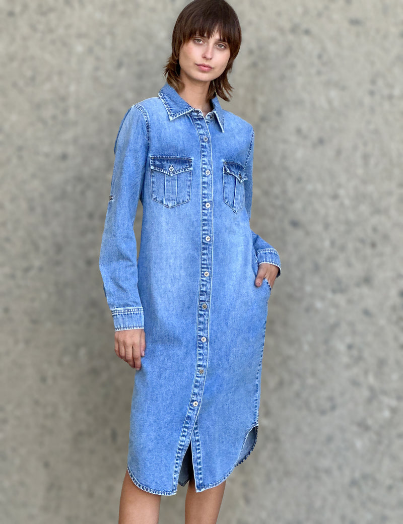 BT - Being Traditional Women's Classic Denim Maxi Dress Made in Nida and  Cotton Fabric with Shirt Collar (BT-DMAX-001)(Small, Black-Blue) :  Amazon.in: Clothing & Accessories