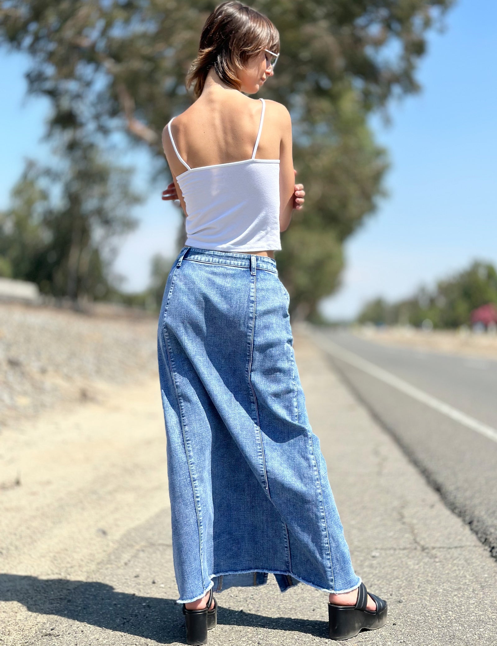 【BAON】Palmi Washing Denim Long Skirt BAON】Palmi Washing Denim Long Skirt (BAON/スカート