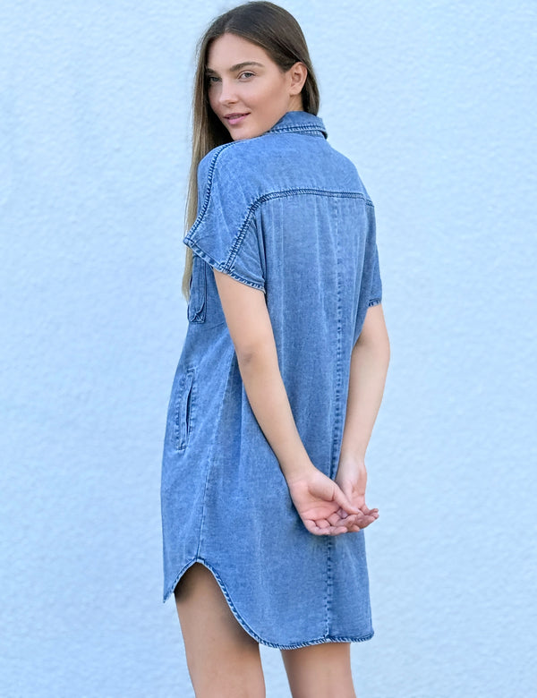 Mini Short Sleeve Shirtdress