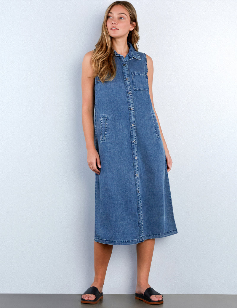 Sleeveless Denim Shirtdress