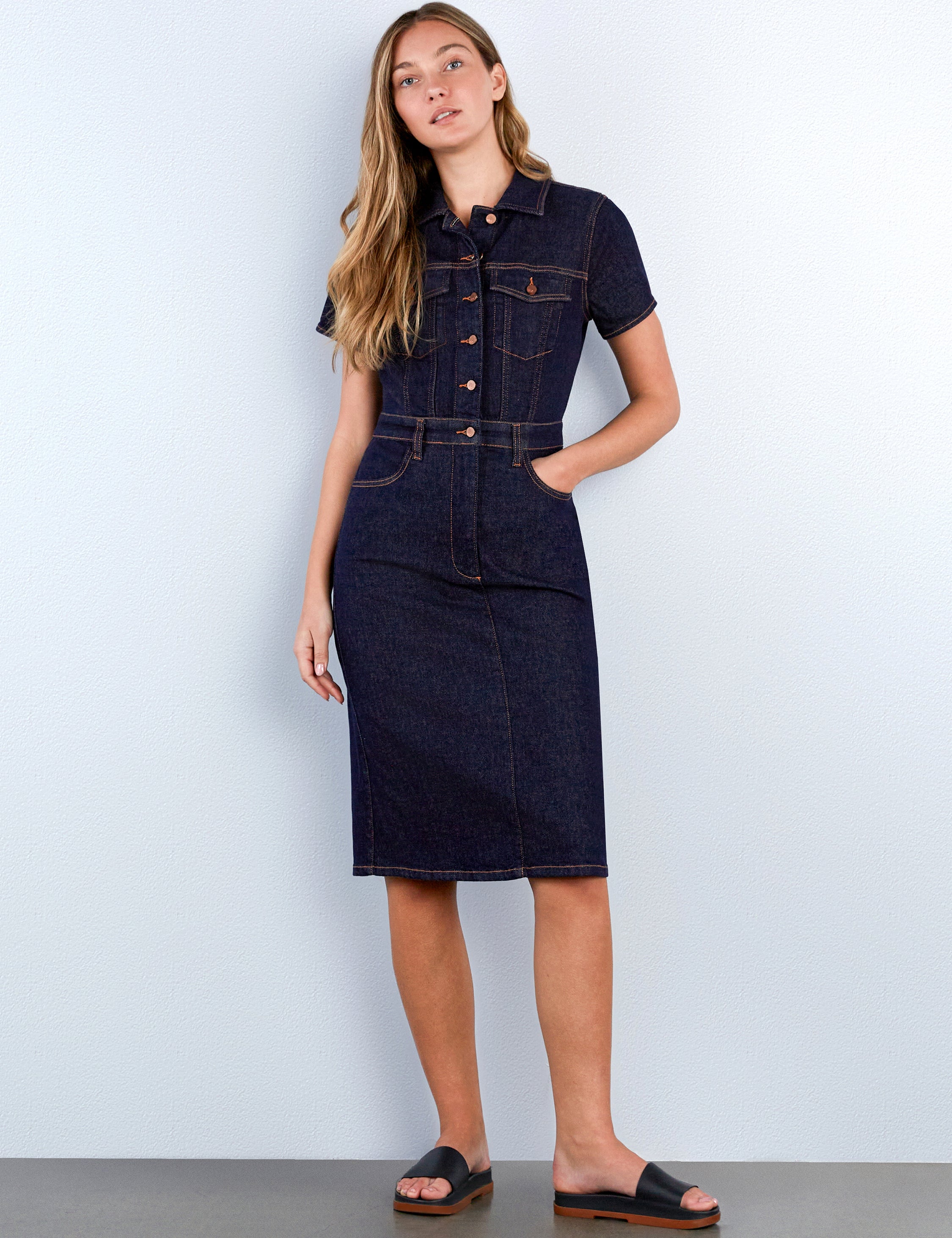 Emma Denim Maxi Shirt Dress – billytshop