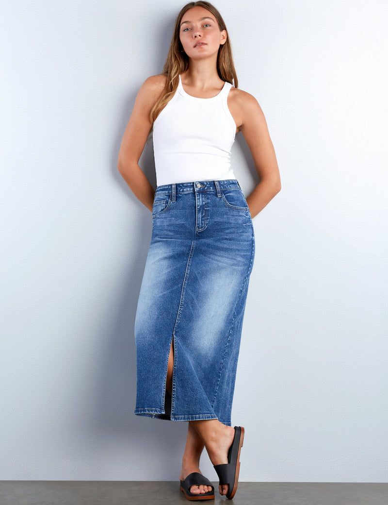 Fab Denim Maxi Skirt