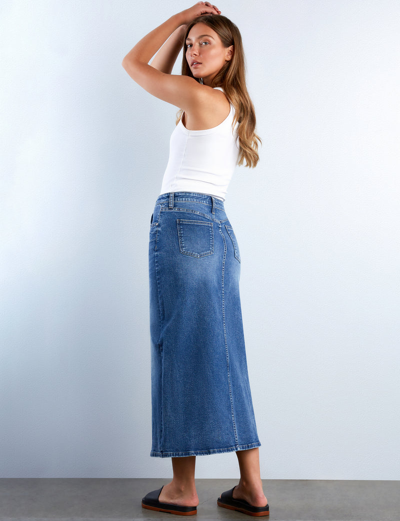 Fab Denim Maxi Skirt