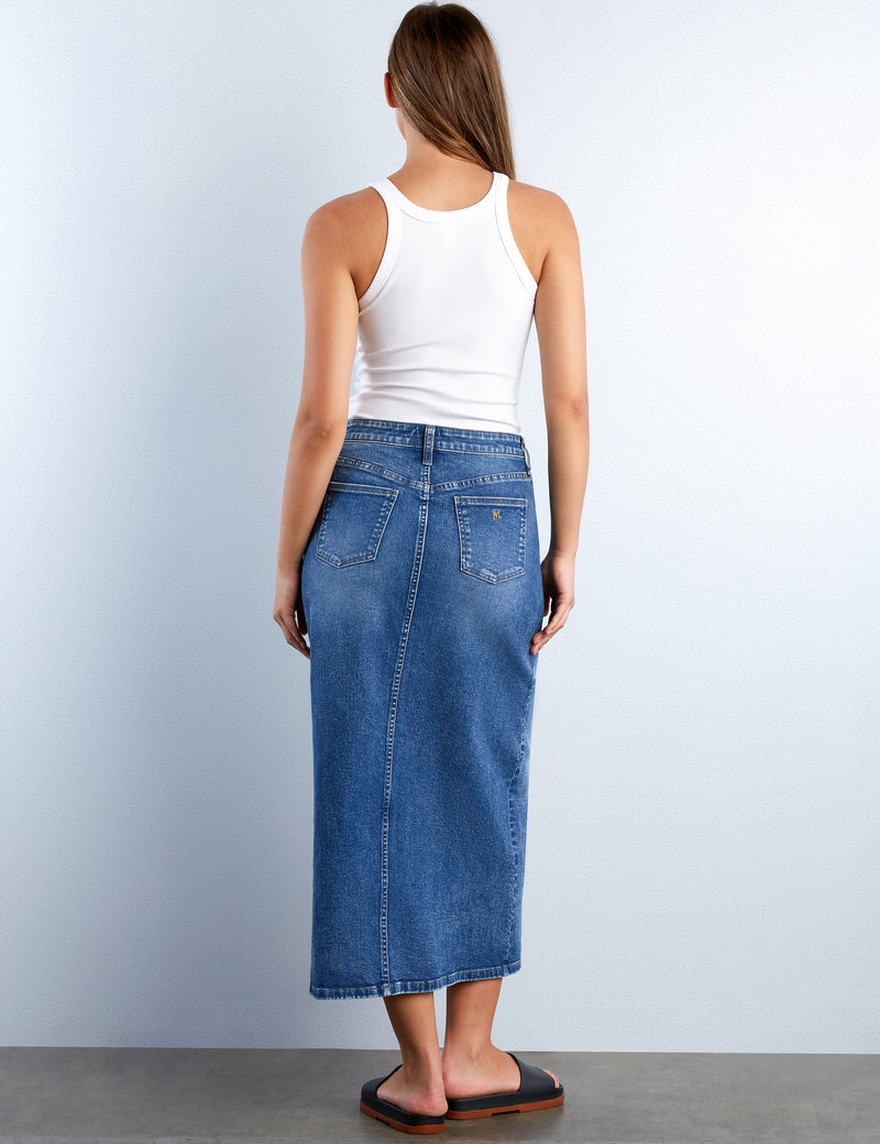 Fab Denim Maxi Skirt