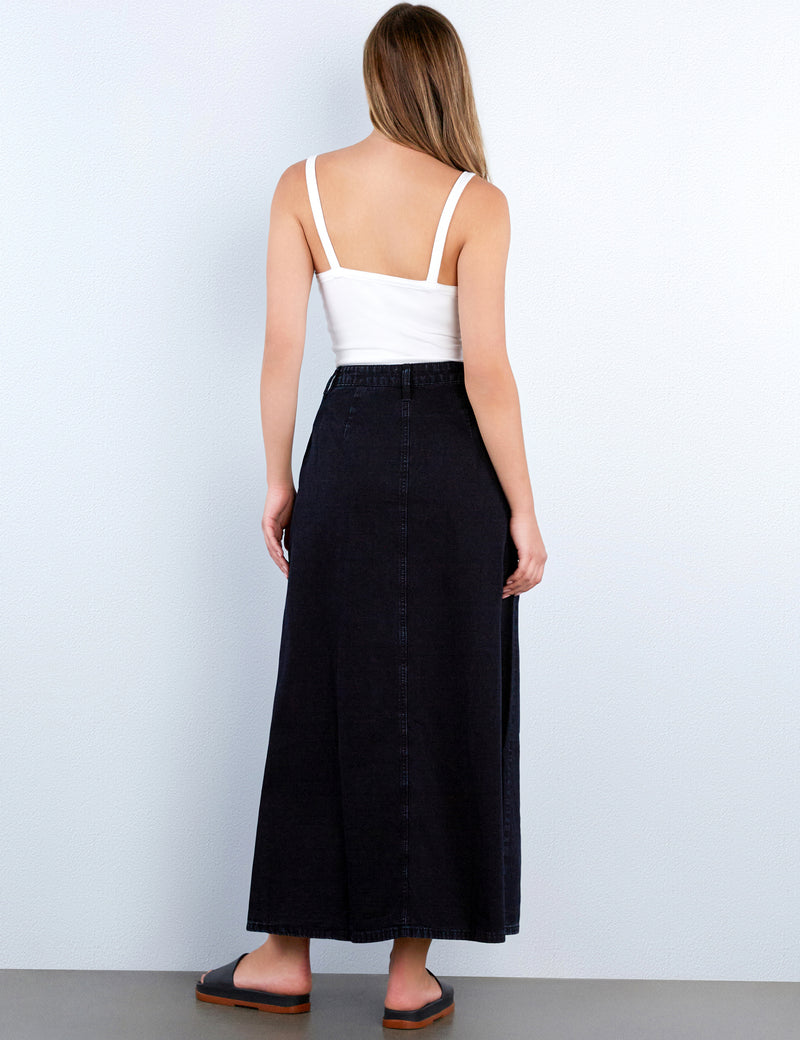 Soft Denim Maxi Skirt