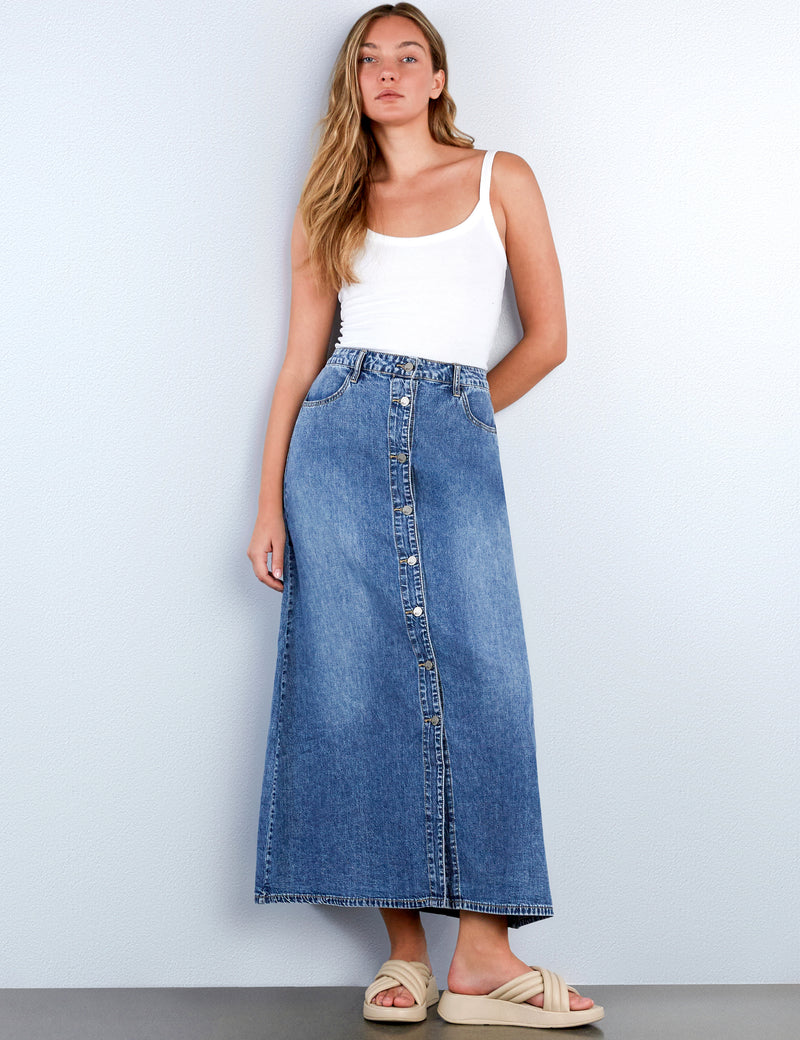 Soft Denim Maxi Skirt