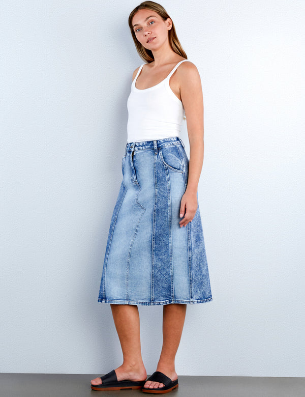 Road Trip Denim Midi Skirt