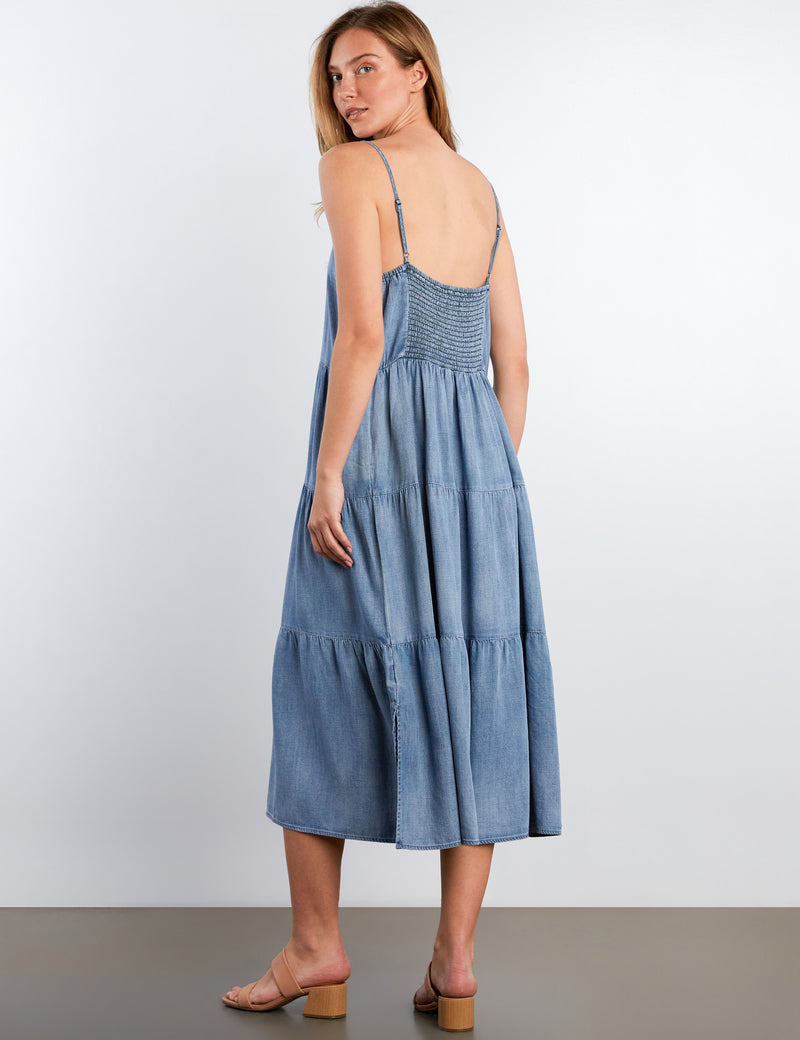 flounce dress Felicity Flounce Dress Sand Wash Blue / L