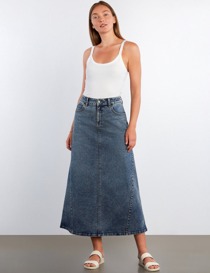 Relaxed Denim Maxi Skirt – billytshop