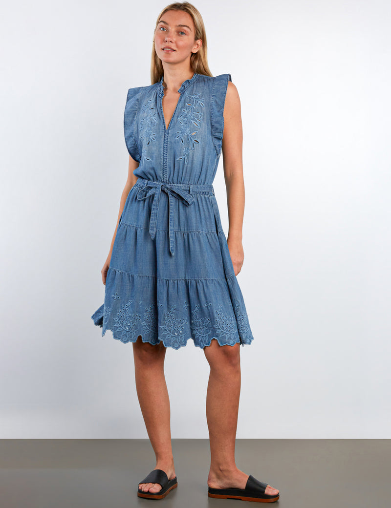 drop waist flounce dress Rose Sweet Denim / XL big and tall 100% rayon Stretch COLOR:CREAM/GOLD Lace Wedding White Cotton