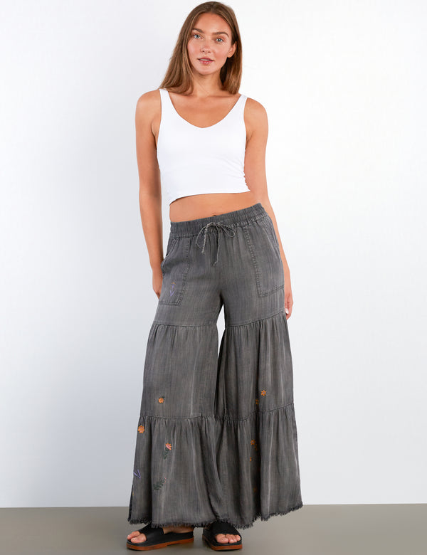 Women's Fashion Smoked Grey Prettier in Person Wide leg Pants