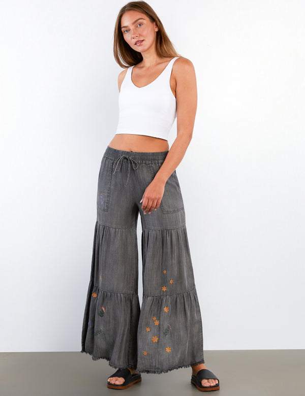 Women's Fashion Smoked Grey Prettier in Person Wide leg Pants