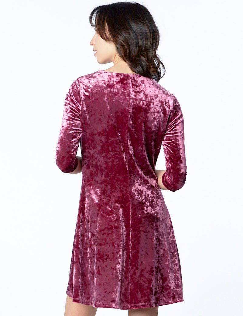 Women's Fashion Brand Berry Velvet Skater Dress