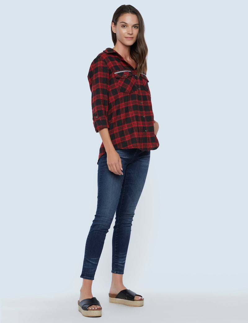Tomgirl Red Plaid Shirt Side View
