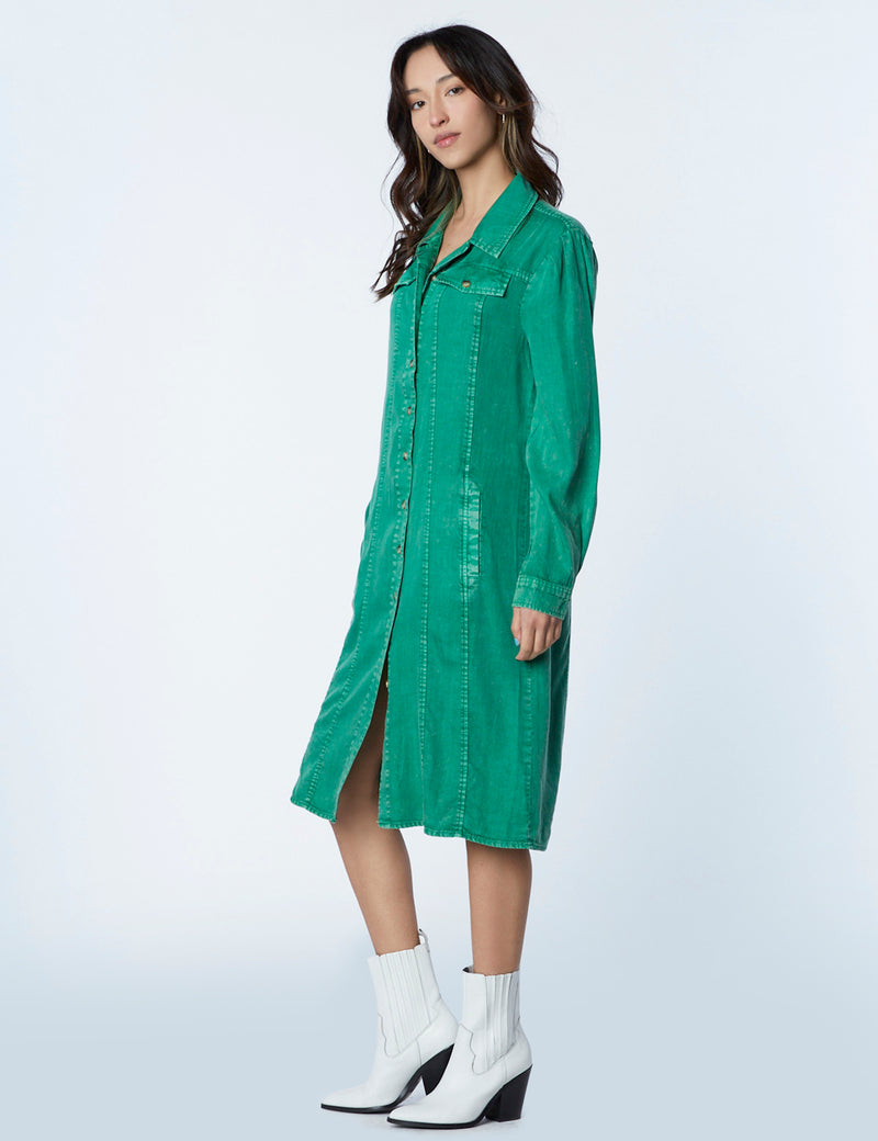 Women's Urban Puff Shirtdress in Premium Denim Billy T billytshop Women's Urban Puff Shirtdress in Premium Denim Billy T billytshop